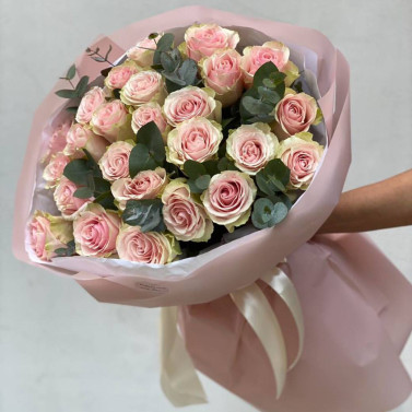 Nuvola di tenerezza — bouquet di 25 rose rosa
