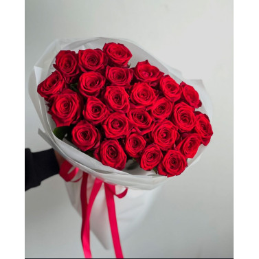 25 red roses 60 cm