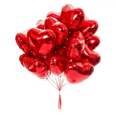 Heart Magic: Unique Composition of 15 Helium Balloons