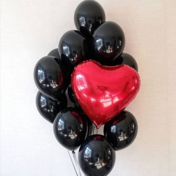 Composition de ballons « Amour en noir »