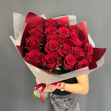 21 red roses 60 cm