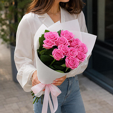 Blumenstrauß aus 11 rosa Rosen