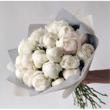 21 white peonies