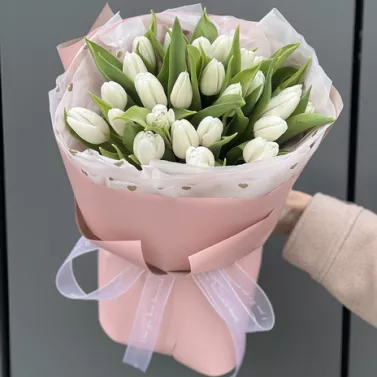 25 tulipanes blancos — ramo clásico