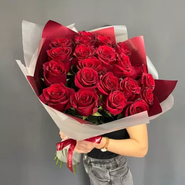 21 красная роза 60 см 