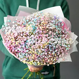 Bouquet de 11 gypsophiles arc-en-ciel