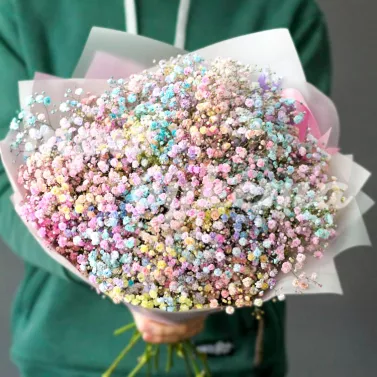 Букет із 11 райдужних гіпсофіл
