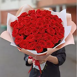 51 rosas rojas 60 cm