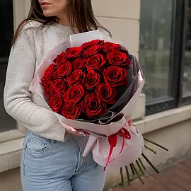 19 rose rosse 60 cm