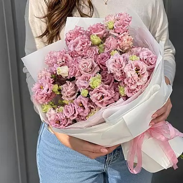 Bouquet di 9 eustoma rosa