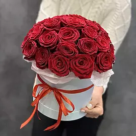 Rose rosse in una scatola - 25 pz
