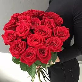 21 rote Rosen 50 cm