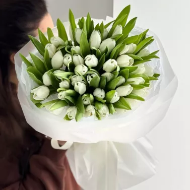 45 tulipanes blancos — La señal perfecta de atención