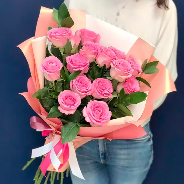 15 розовых роз — Нежное очарование