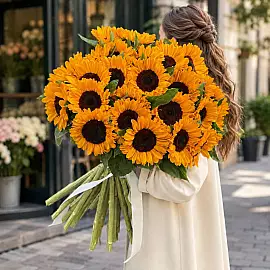 “Mare di sole” — grande bouquet di girasoli