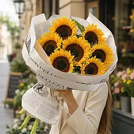 « Sept soleils » — bouquet de 7 tournesols