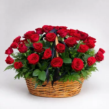 Trauerstrauß mit 50 Rosen