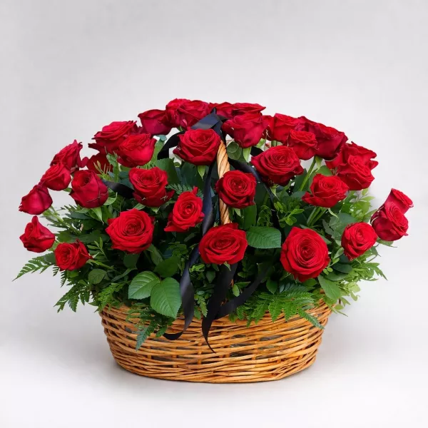 Траурний букет із 50 троянд