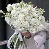 Ramo blanco de eustoma y claveles « Dulzura Nieve »