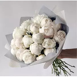 21 white peonies